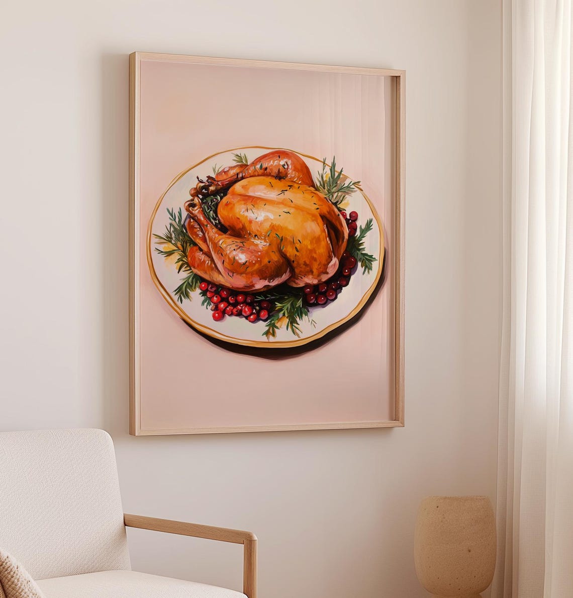 Golden Roasted Thanksgiving Turkey With Cranberries Feast Poster - Image 2