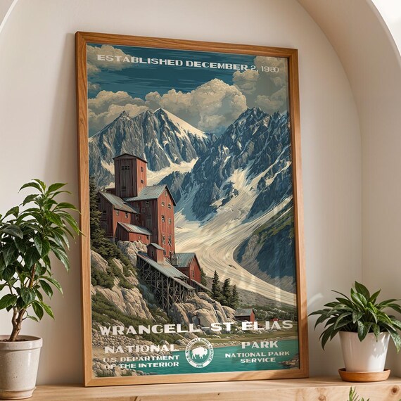 Wrangell St Elias Kennecott Mill Vintage Park Service 1980 Poster