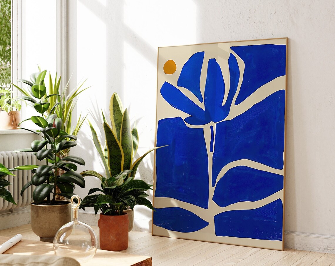 Abstract Mediterranean Blue Art Print, Modern Decor - Image 4