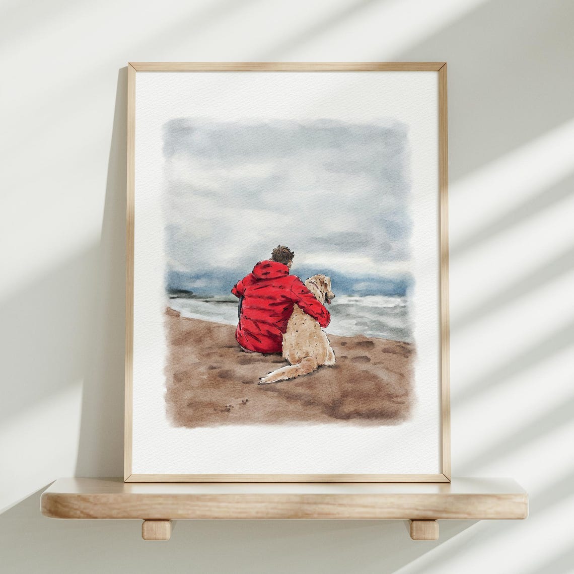 Custom Portrait With Pet And Owner From Photo Personalized Watercolor Pet Painting Family Drawing With Dog Or Cat Memorial Pet Portrait - Image 4