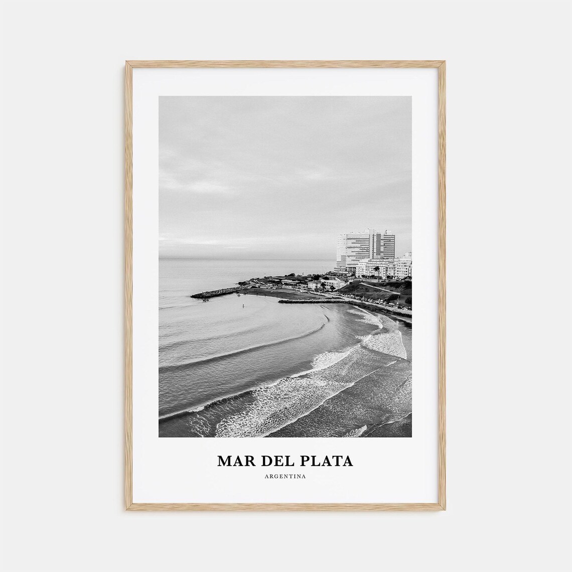 Mar del Plata Argentina Coastal City Beach Skyline Travel Photo Poster