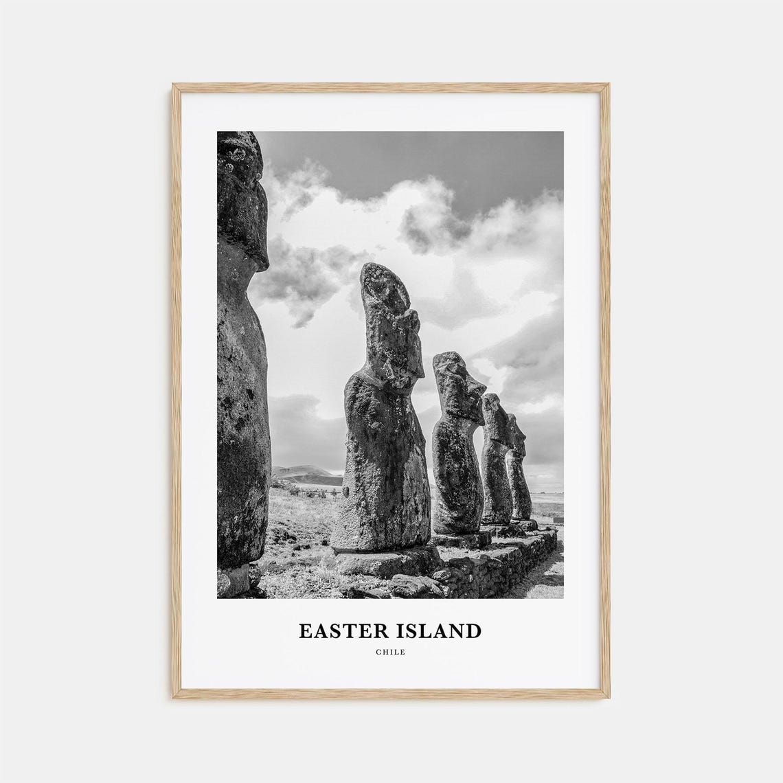 Easter Island Moai Stone Statues Rapa Nui Chile Travel Poster