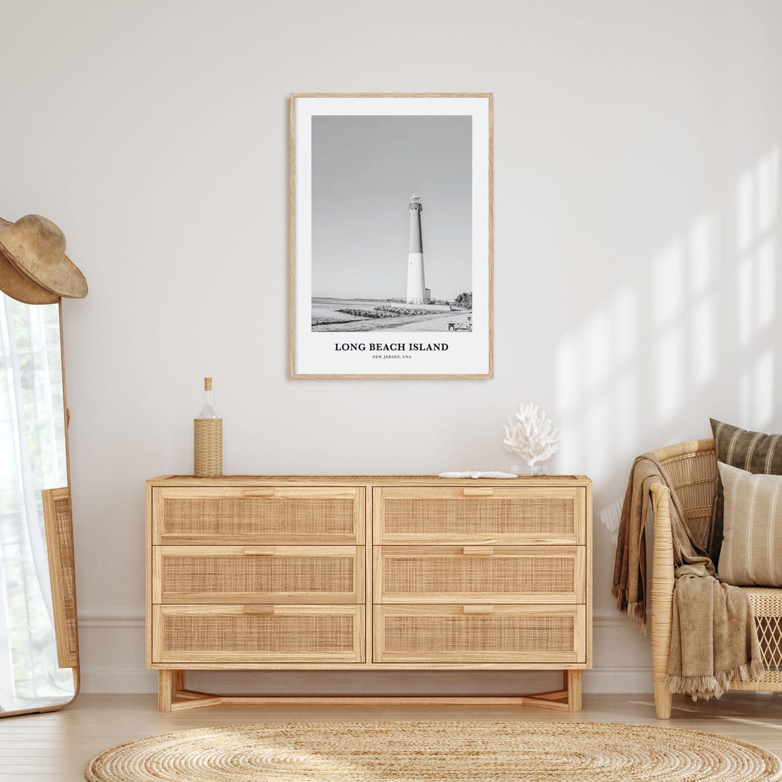 Long Beach Island Lighthouse on Shore New Jersey Travel Poster - Image 3