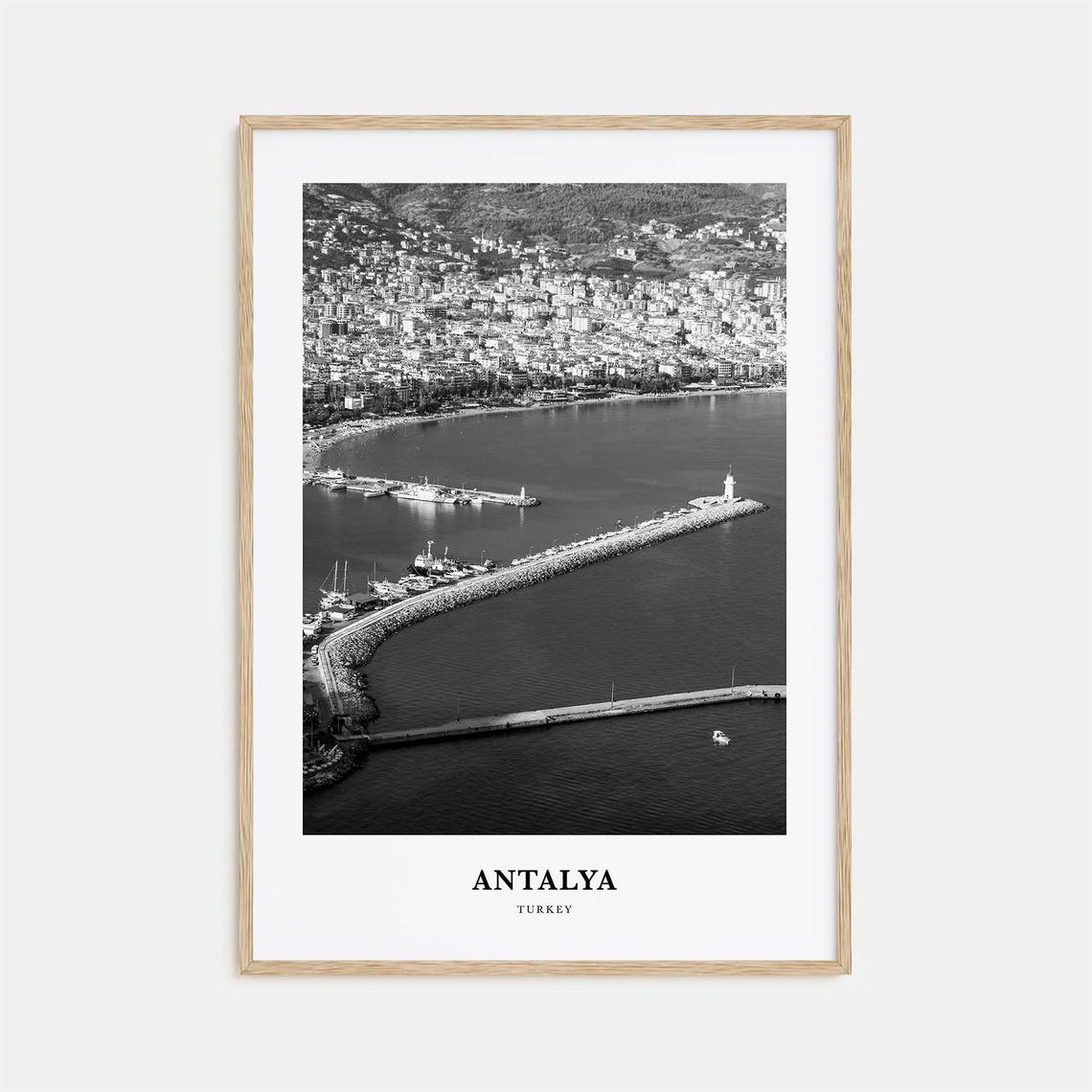 Antalya Turkey Aerial Harbor Lighthouse Breakwater Coastal Poster