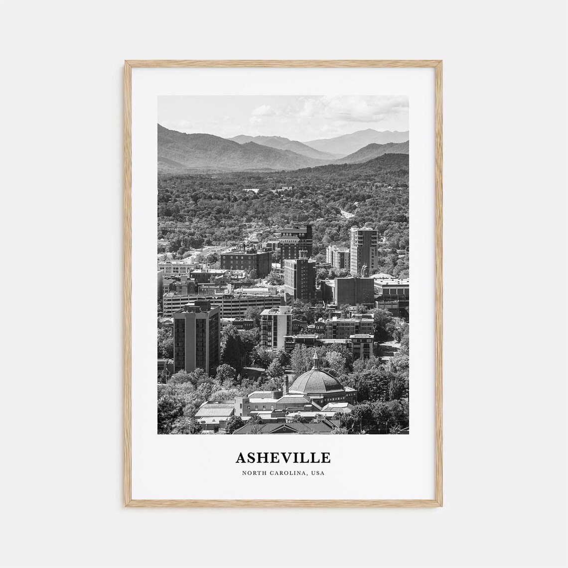Asheville North Carolina Downtown Blue Ridge Mountain View Poster