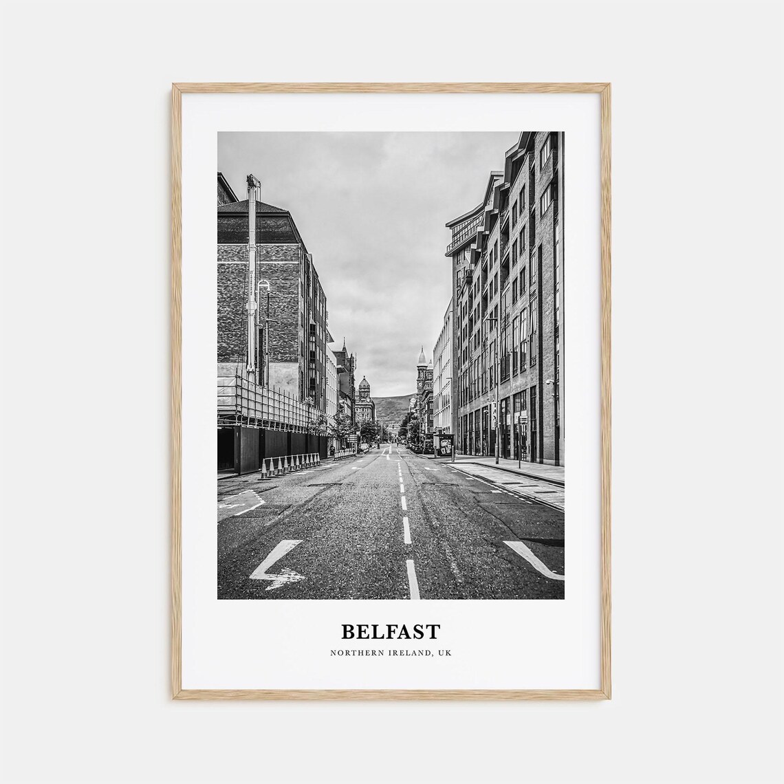 Belfast Northern Ireland Quiet City Street Urban Skyline Poster