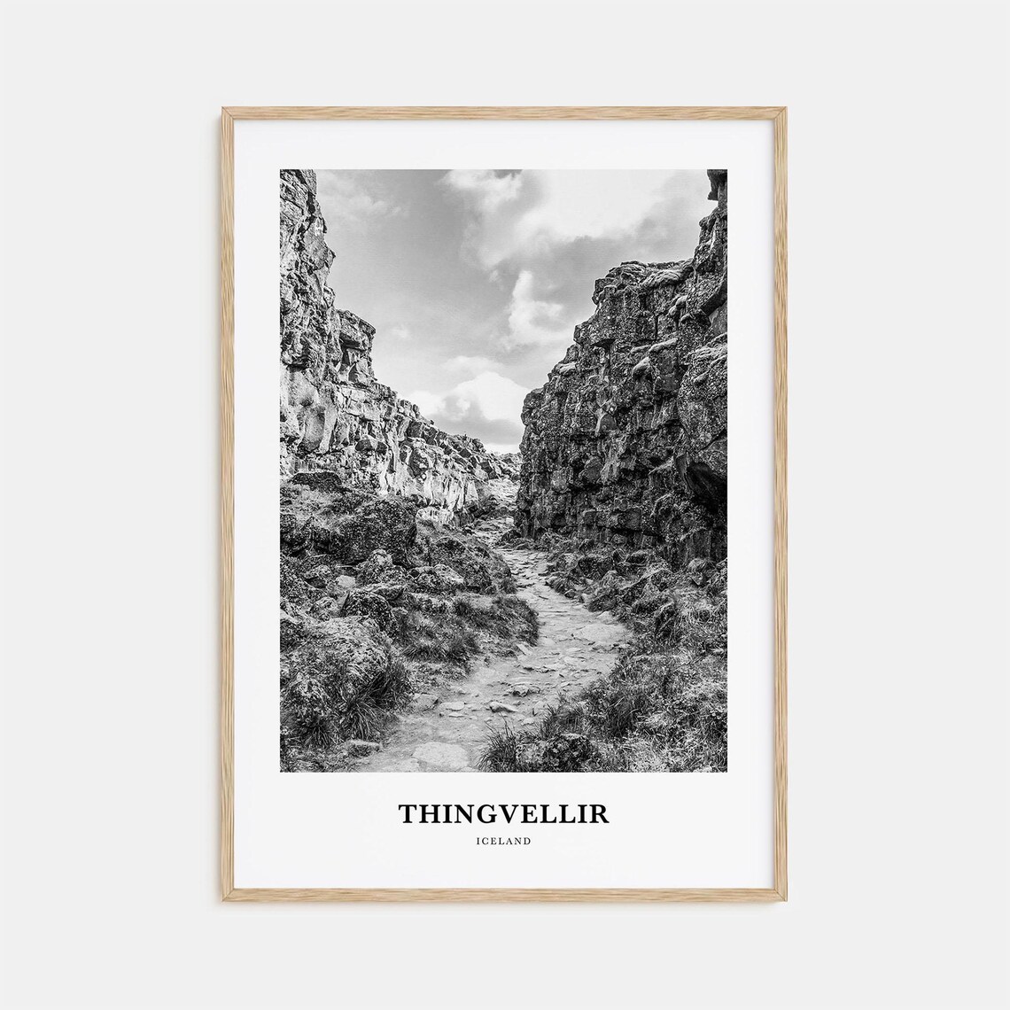 Thingvellir Iceland Almannagja Rift Canyon Rock Walls Trail Poster