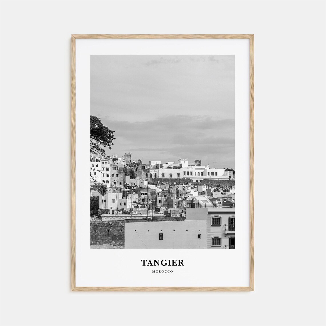 Tangier Morocco Black And White Old Town Cityscape Photo Poster