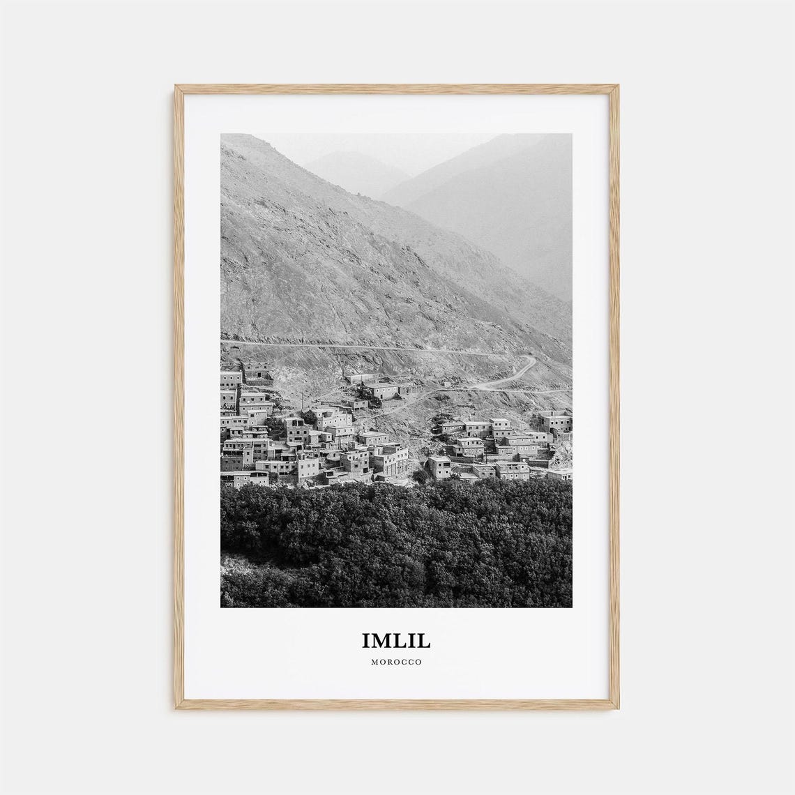 Imlil Morocco High Atlas Mountain Village Black and White Poster