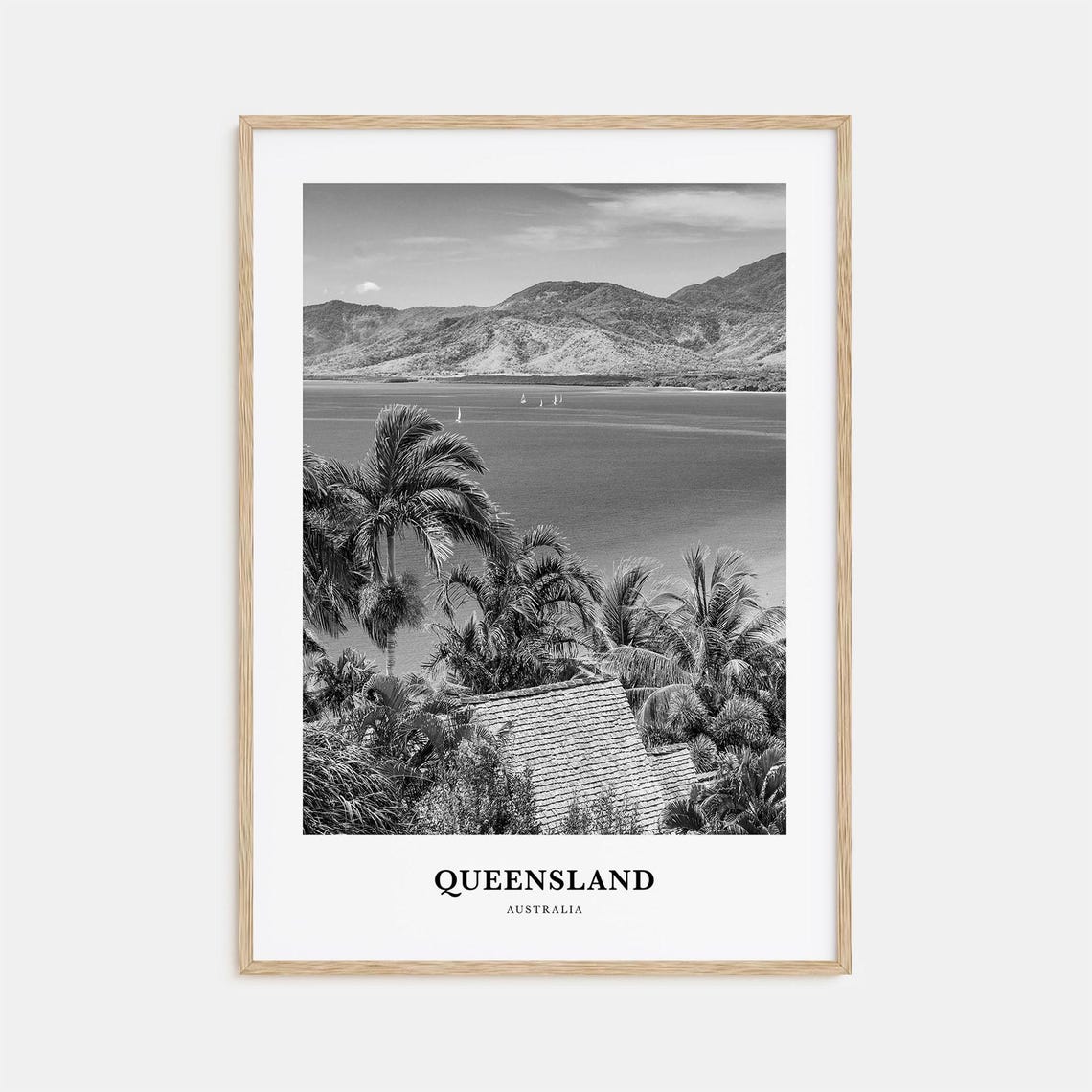 Queensland Australia Tropical Coast Palm Trees Travel Wall Poster