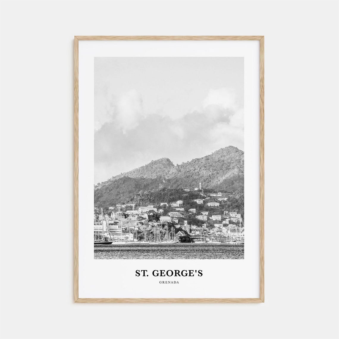 St. George's Grenada Harbor Marina Hillside Town Photo Poster