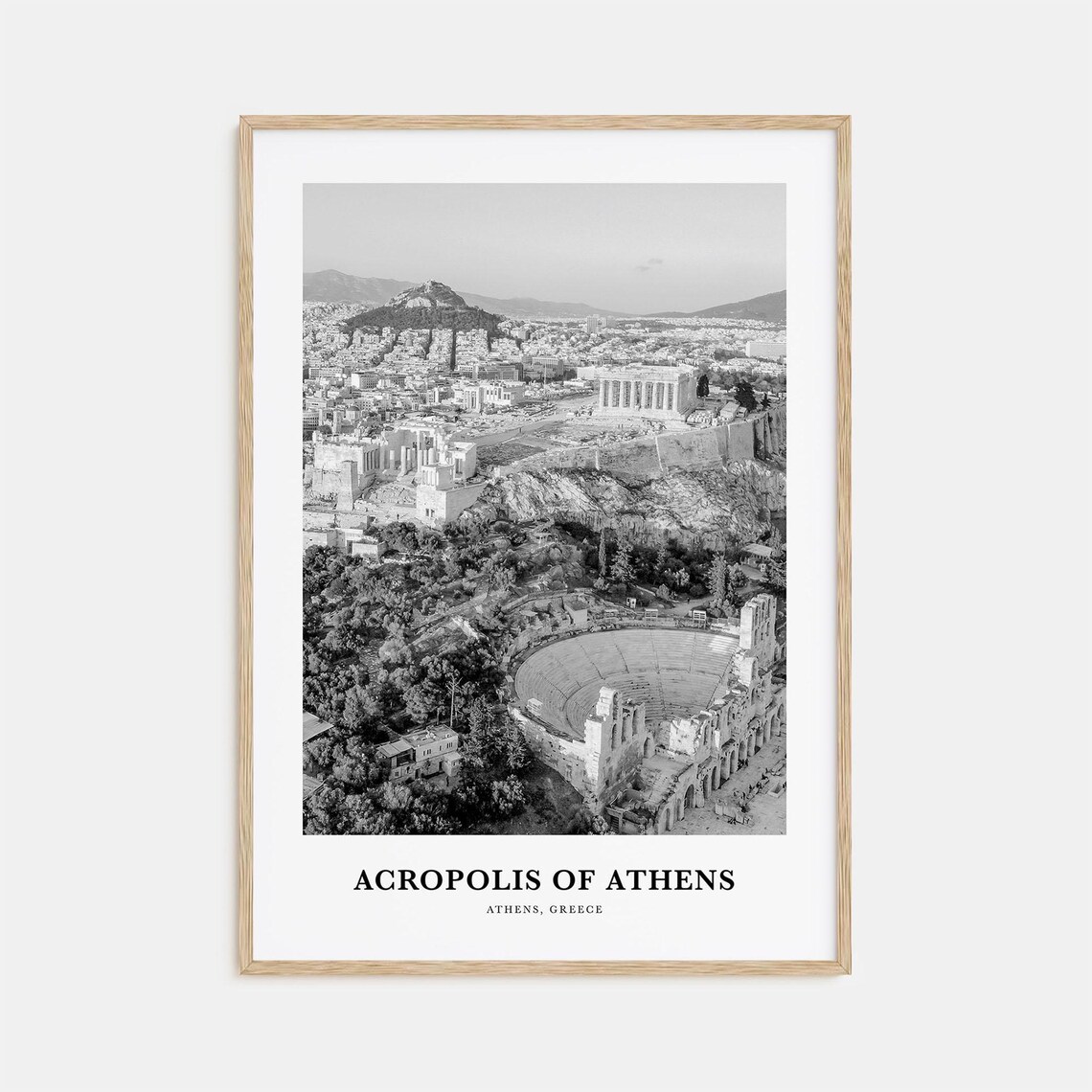 Acropolis of Athens Ancient Ruins Aerial View Greece Travel Poster