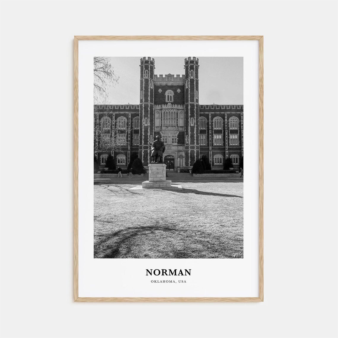 Norman Oklahoma Historic Collegiate Gothic Campus Building Poster