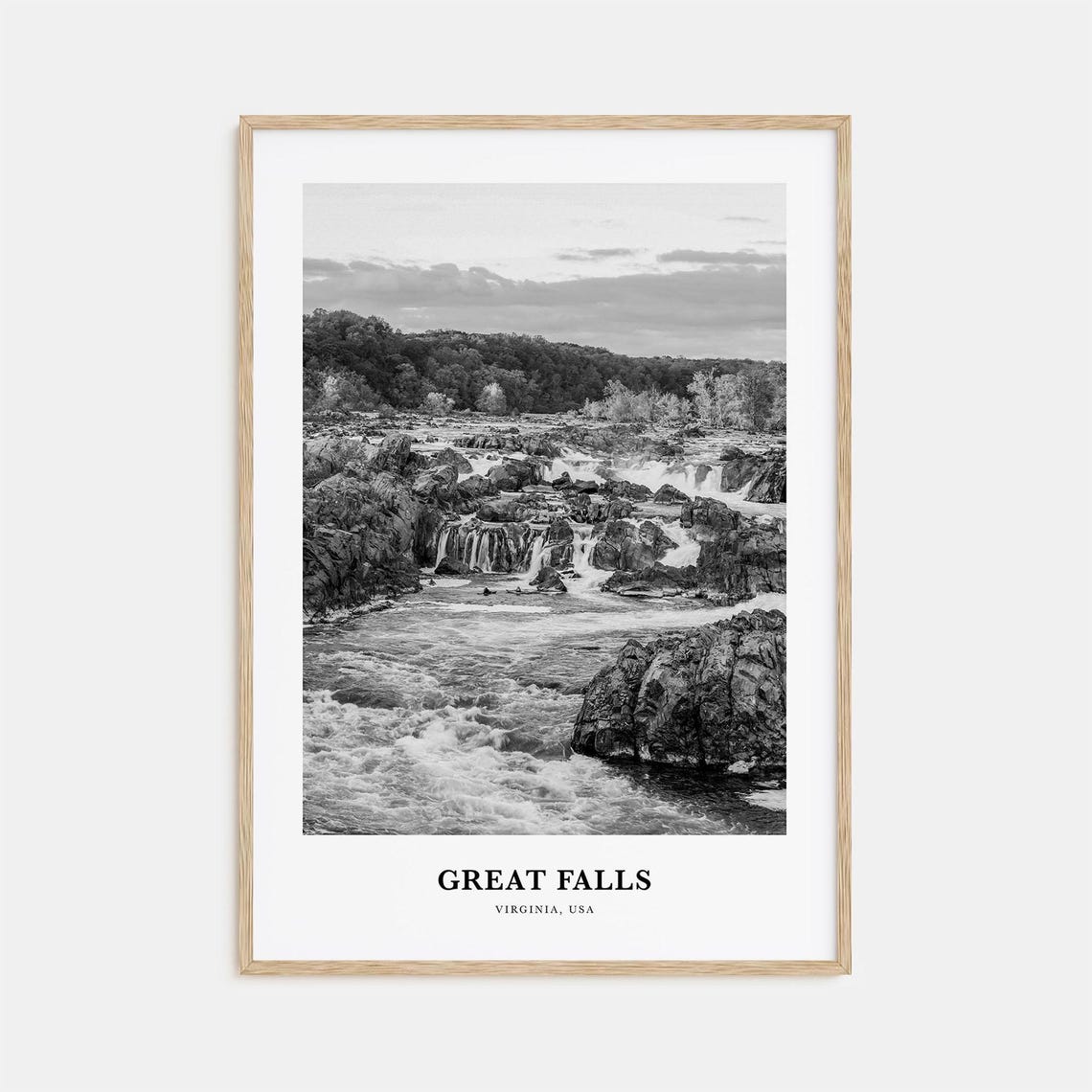 Great Falls Virginia Potomac River Rapids Rushing Over Rocks Poster