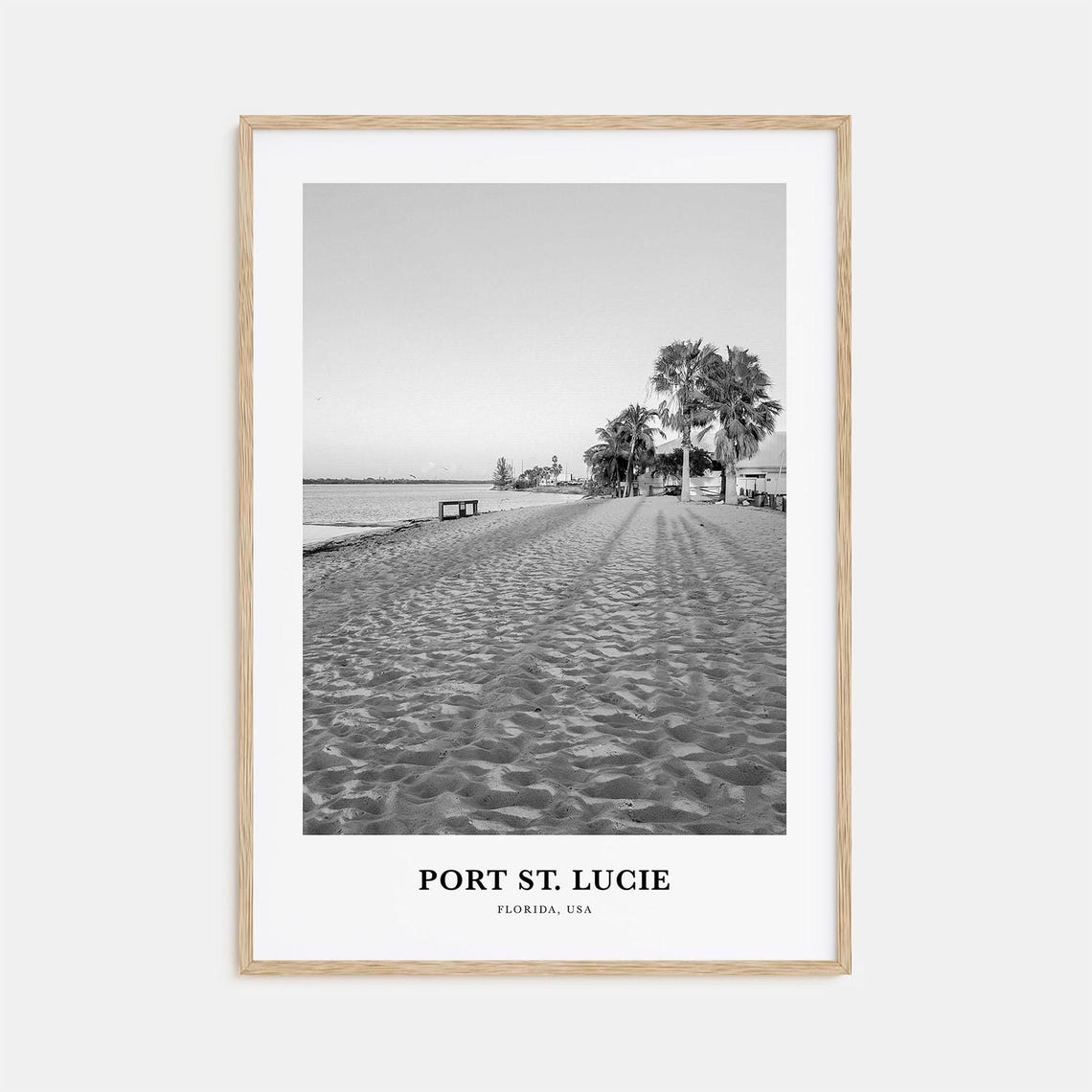 Port St Lucie Florida Sandy Beach With Palm Trees View Poster