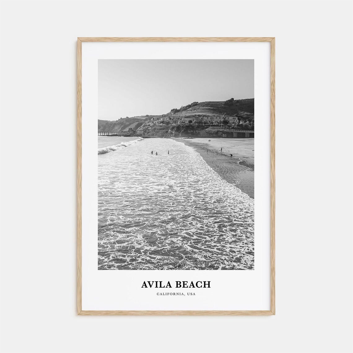 Avila Beach California Surf Beach Aerial Minimalist Wall Art