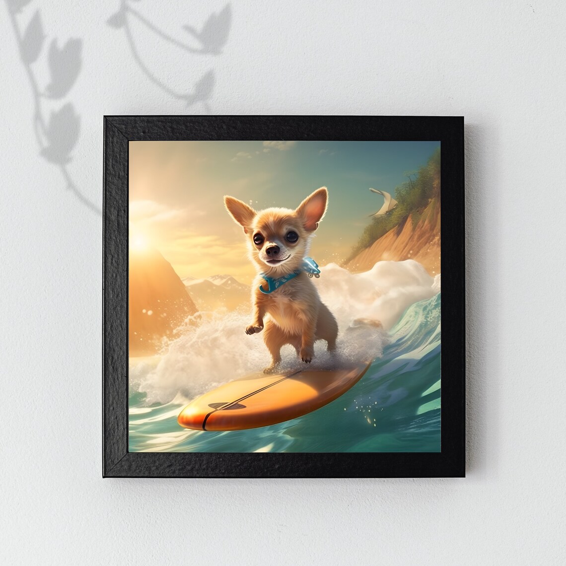 Chihuahua Surfing Dog Poster, Chihuahua Lover Gift