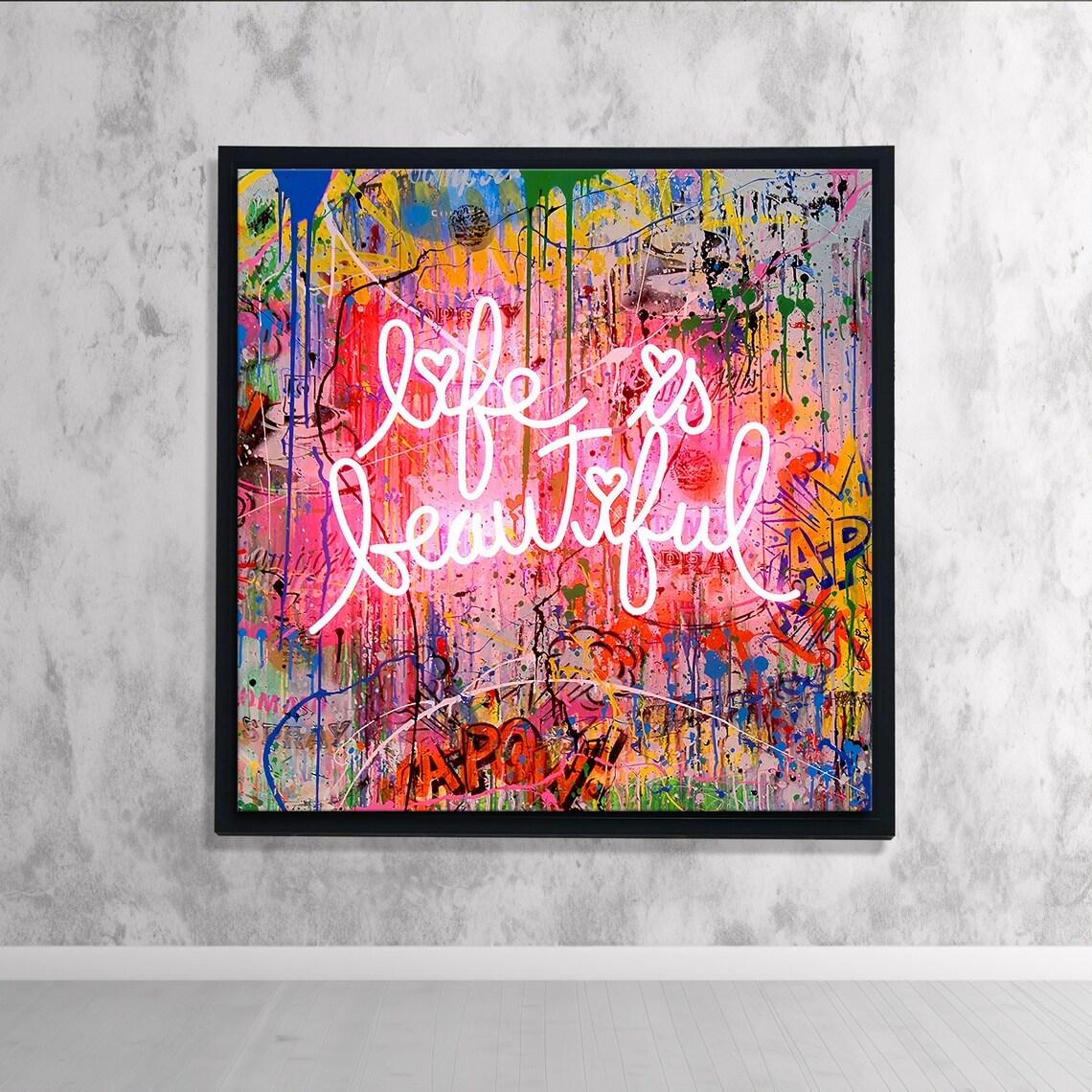 Life Is Beautiful Graffiti Pop Art, Motivational - Image 4