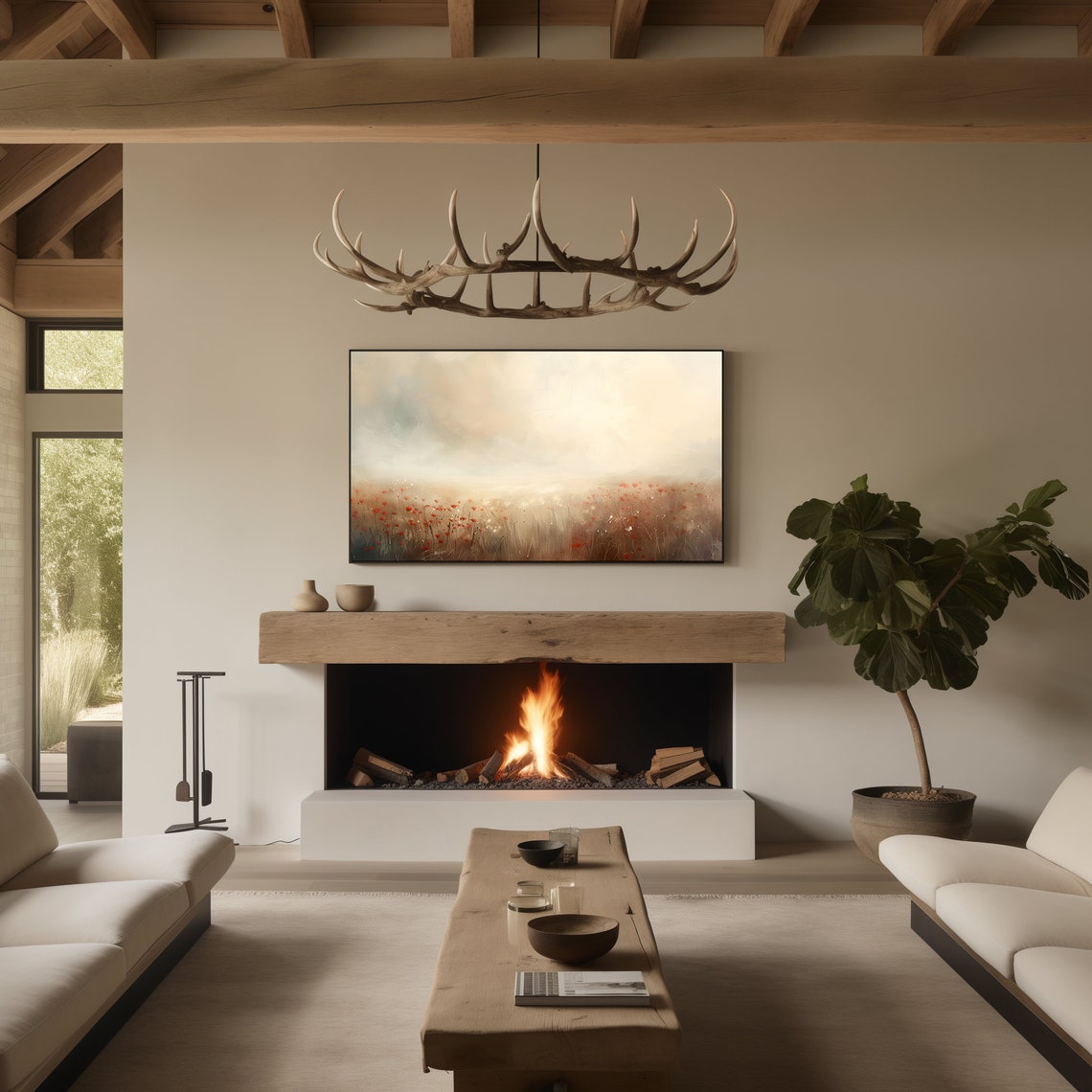 Wildflower Frame Tv Art Frame Tv Art Country Field Landscape Tv Art Poppies Frame Tv Country Flowers Frame Tv Art Smart Tv Art - Image 3