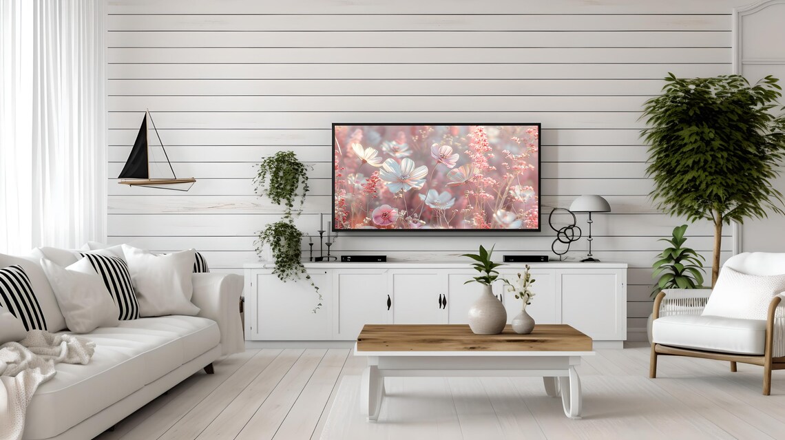Pink Cosmos Flowers Dreamy Spring Floral Garden Blossom Wall Art - Image 3