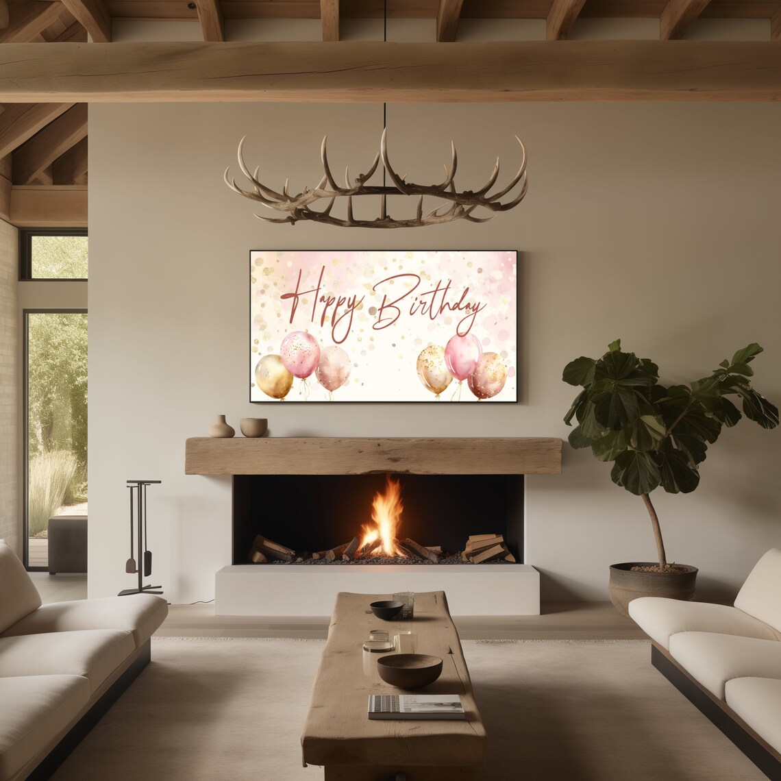 Happy Birthday Smart TV Art, Birthday Frame TV Poster - Image 2