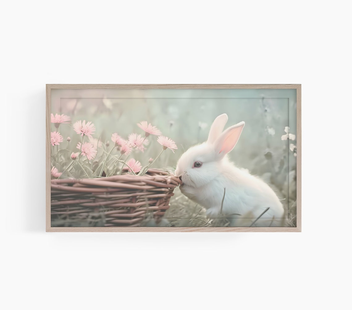 Easter Bunny Frame Tv Art Frame Tv Art Easter Art For Tv Bunny Frame Tv Art Cute Bunny Frame Tv Art Spring Flowers Tv