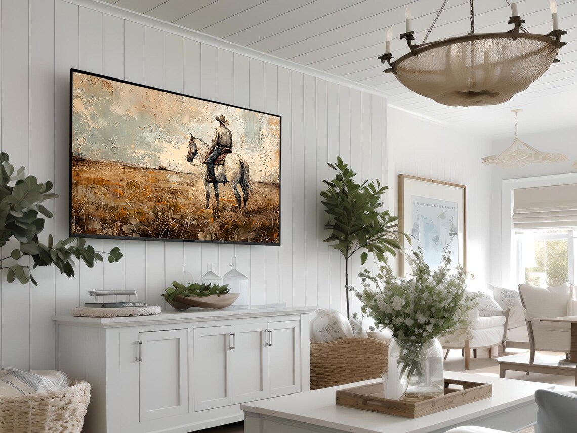 Cowboy Southwest Oil-Painting Style Art Print - Image 2