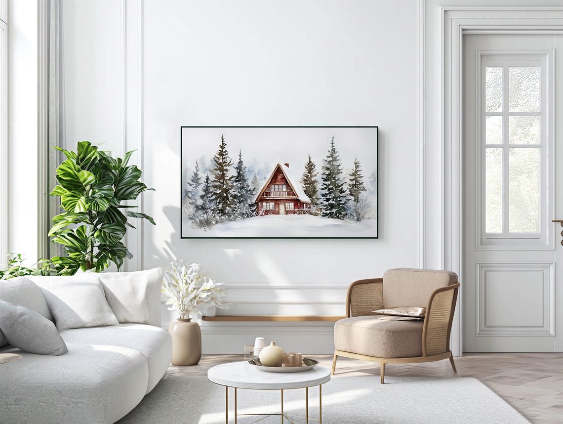 Farmhouse Christmas Frame Tv Art Frame Tv Art Farmhouse Christmas Tv Country Landscape Tv Art Holiday Frame Tv Art T802 - Image 3