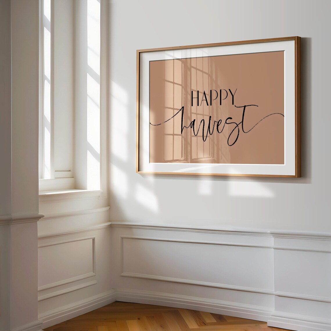 Happy Harvest Fall Saying, Minimalist Autumn Print - Image 2