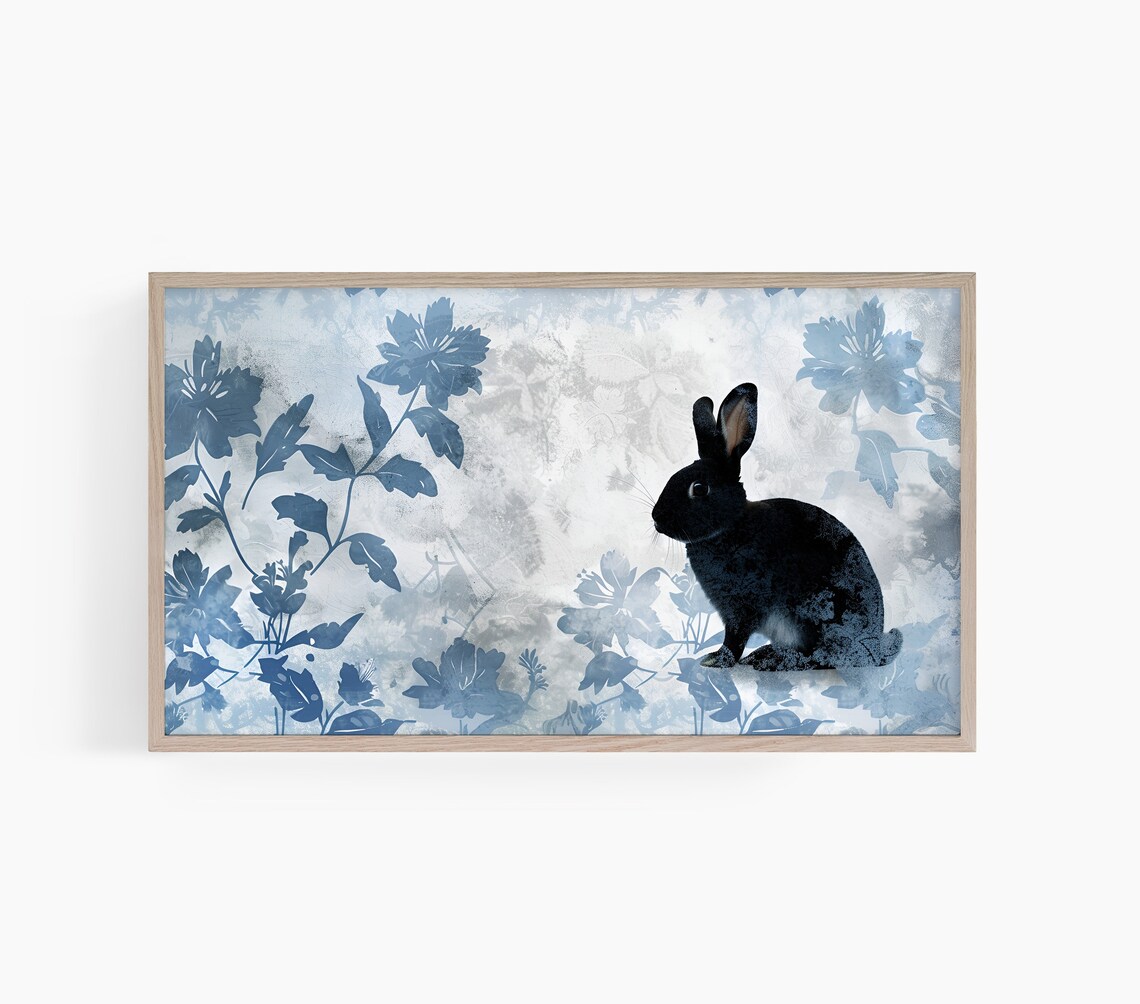 Easter Bunny Floral, Spring Frame TV Art
