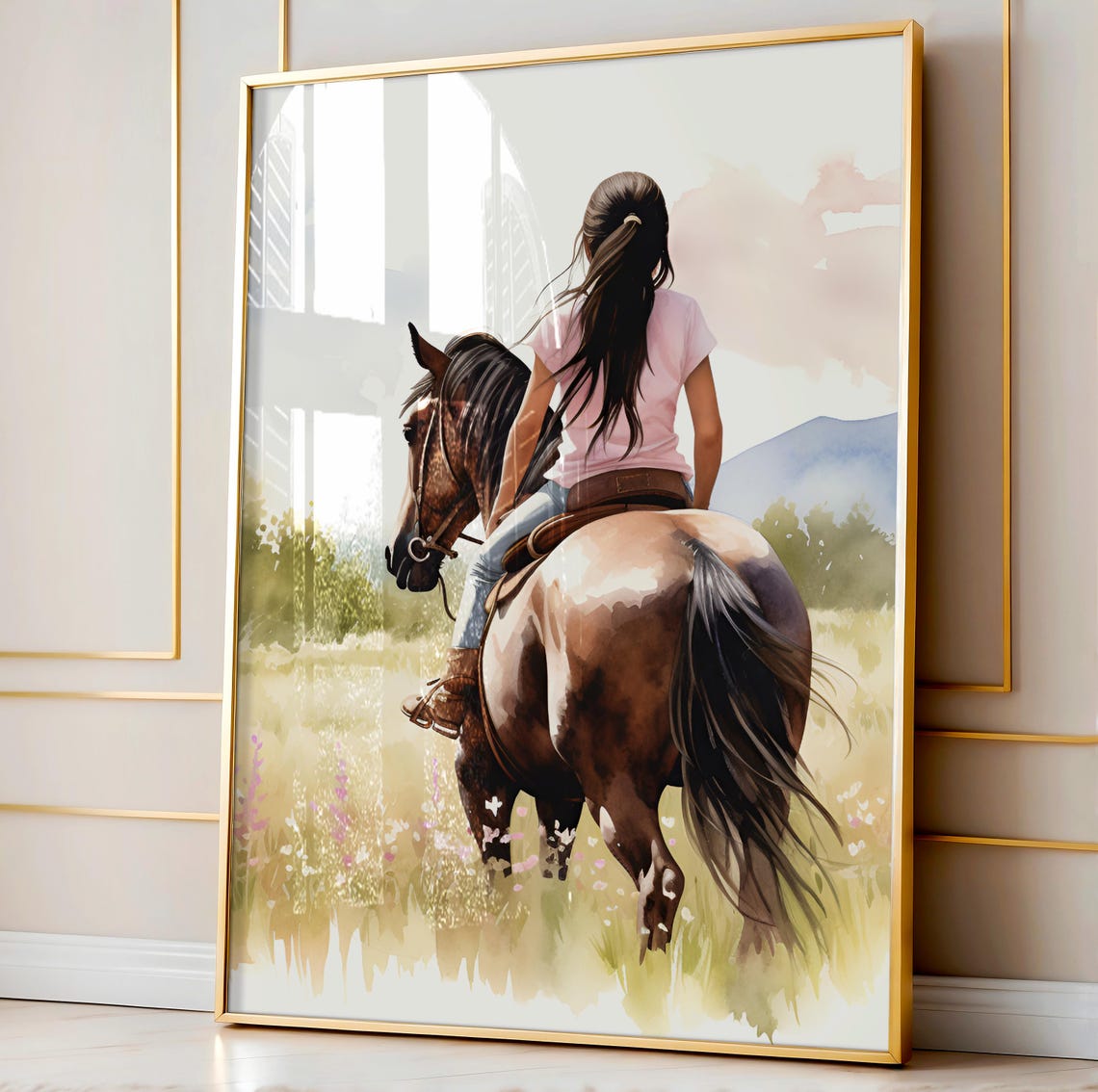 Horse Girl Girls Bedroom Wall Art Print - Image 2