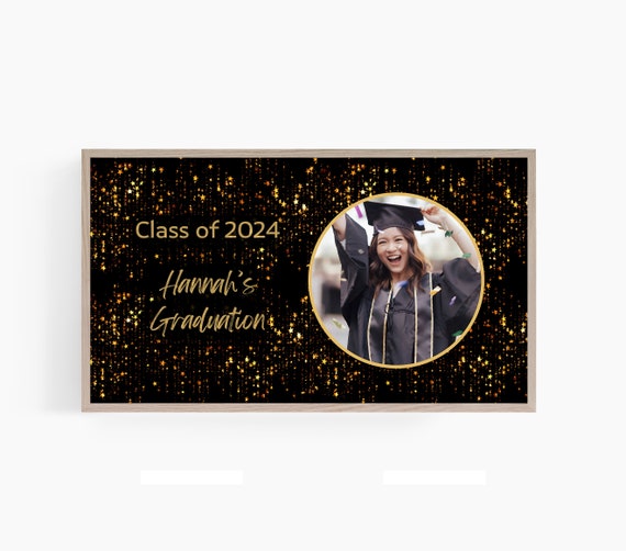 Custom Graduation Frame Tv Art Graduation Celebration Party Decor Graduation Frame Tv Collage Grad Tv High School Grad Tv