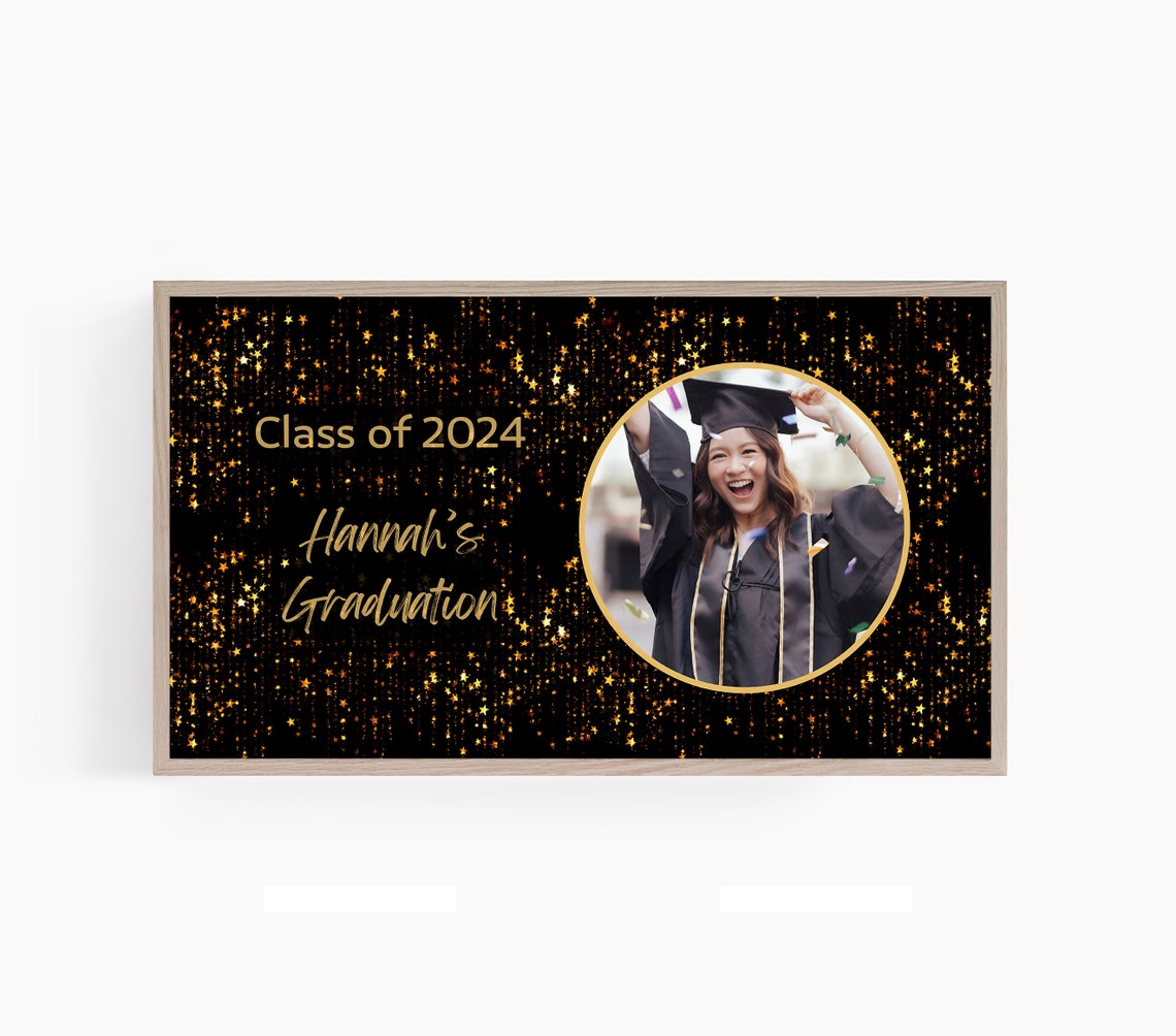 Custom Graduation Frame Tv Art Graduation Celebration Party Decor Graduation Frame Tv Collage Grad Tv High School Grad Tv