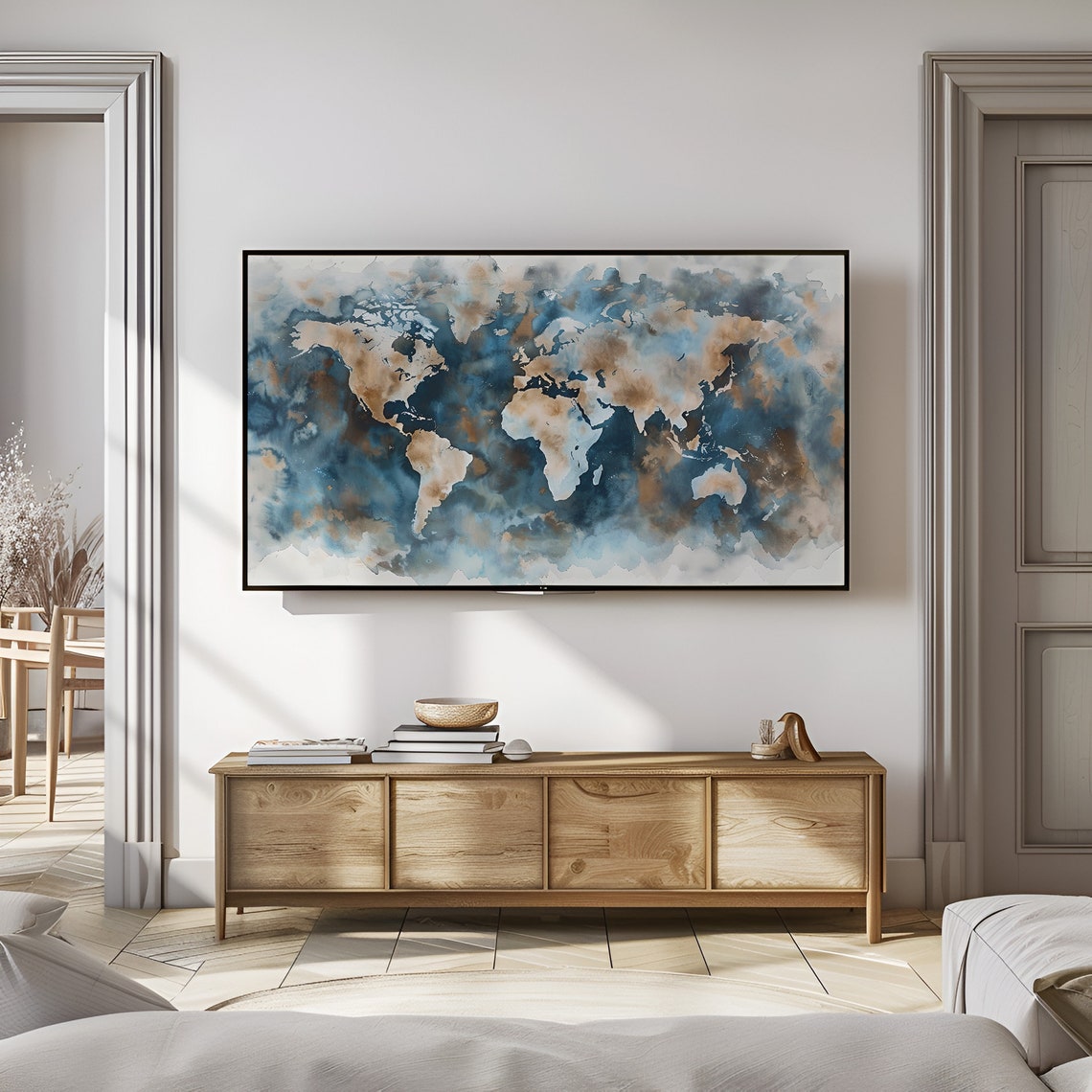 Watercolor World Map, Travel Poster - Image 3