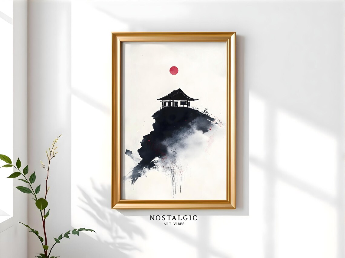 Sumi E Ink Painting, Japandi Minimalist Art Print