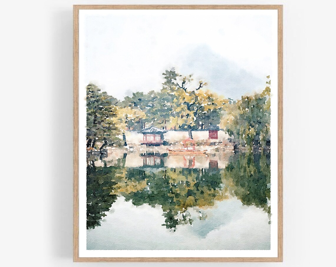 Seoul Watercolor Painting, Korean Travel Art Print