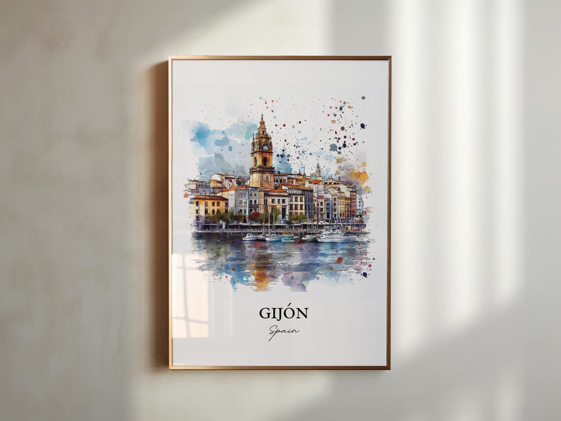 Gijon Travel Poster, Spain Travel Wall Art - Image 5
