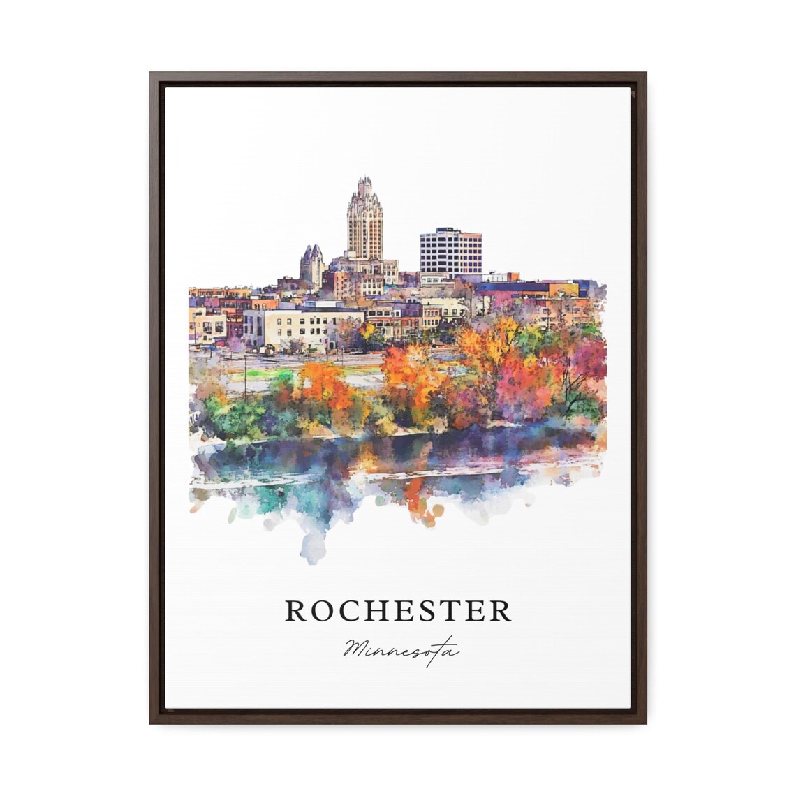Rochester, Minnesota Watercolor Wall Art Print