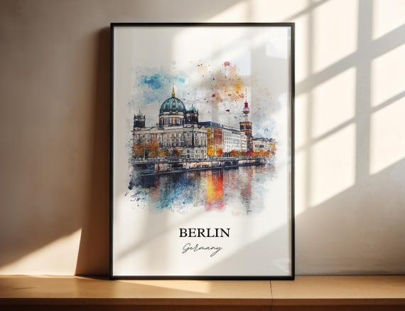 Berlin Watercolor Travel Poster, Germany Art Print