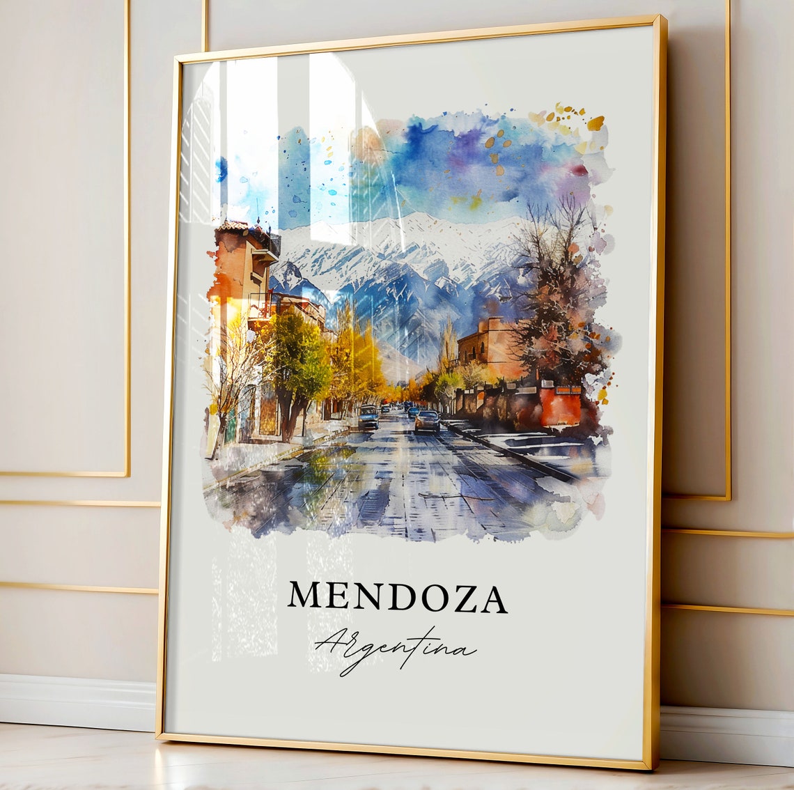 Mendoza Argentina Watercolor Travel Poster - Image 4