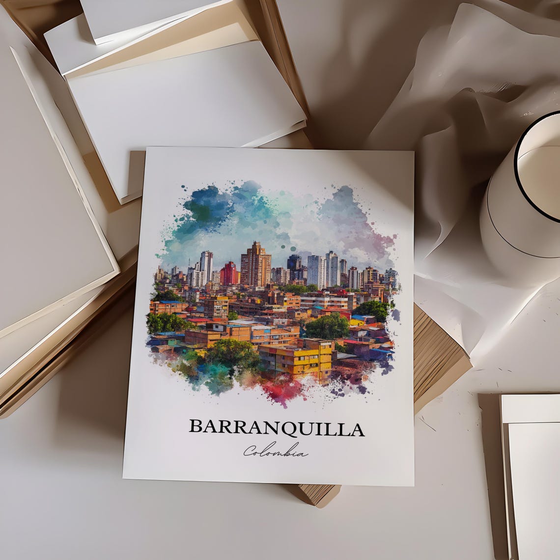 Barranquilla Wall Art Colombia Print Watercolor Gift Travel Poster Housewarming - Image 4