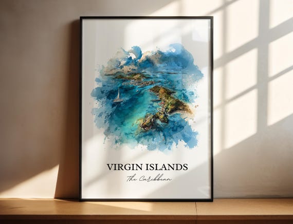 Virgin Islands Travel Poster, Caribbean Wall Art
