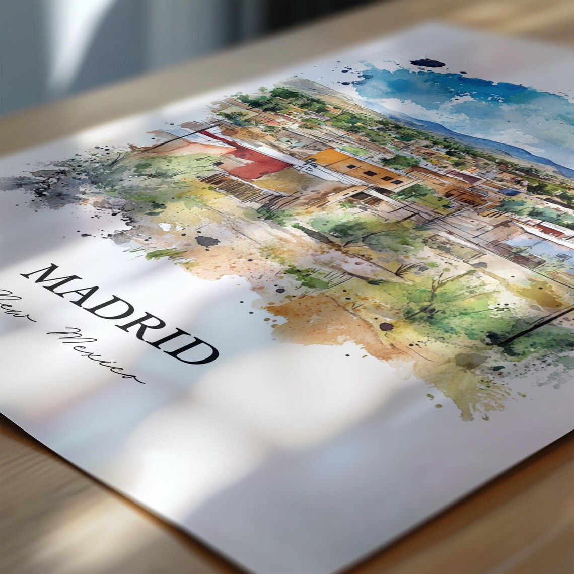 Madrid Nm Watercolor Travel Poster, New Mexico - Image 6