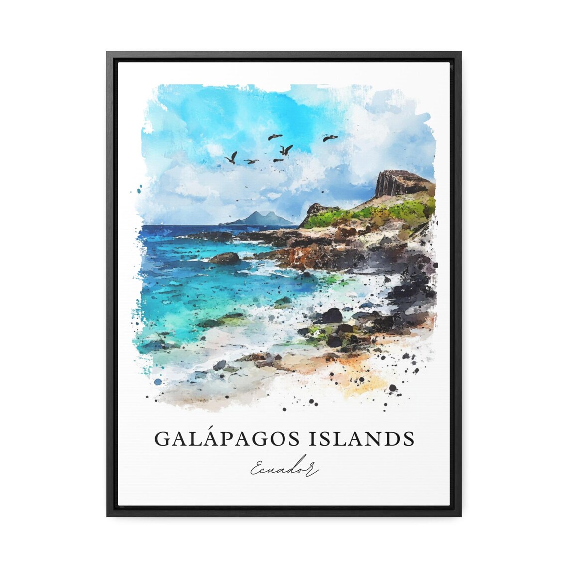 Galapagos Islands Watercolor Travel Poster, Ecuador - Image 2