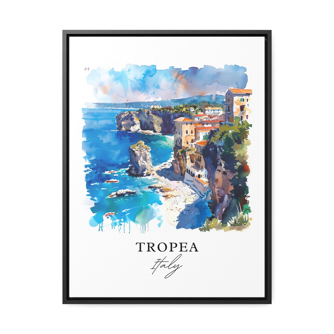 Tropea Italy Watercolor Travel Poster, Calabria - Image 3