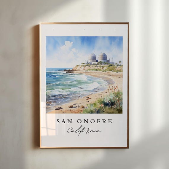 San Onofre Ca Wall Art Diego Cali Matte Print Wedding Gift Birthday Present Custom Text Perfect