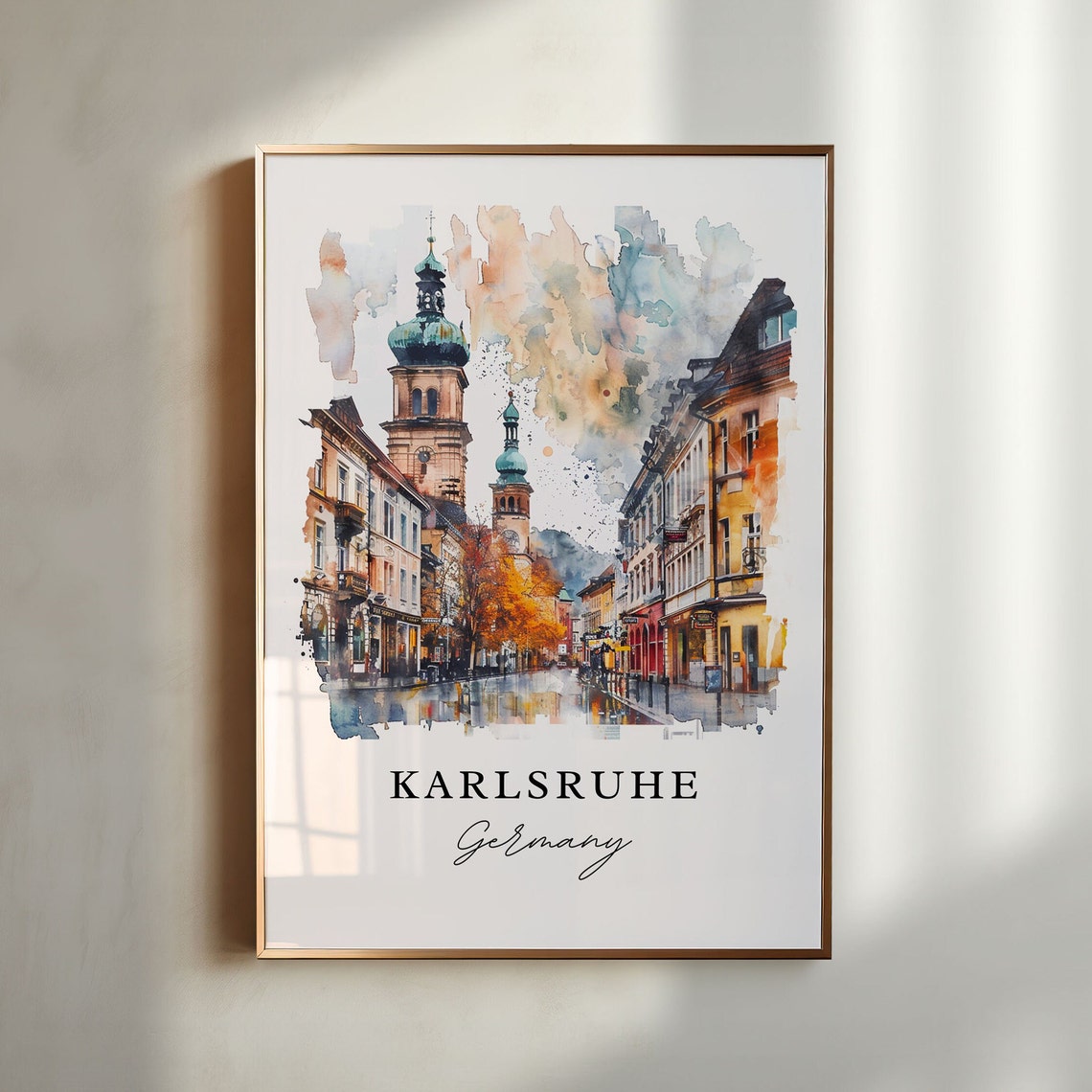 Karlsruhe Travel Poster, Germany Wall Art Print