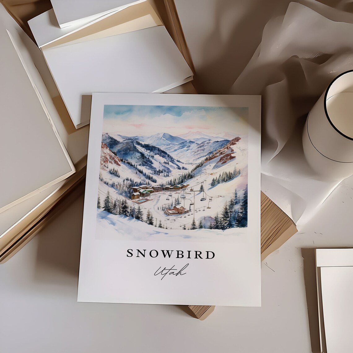 Snowbird Ski Area Traditional Travel Art Utah Poster Print - Image 6