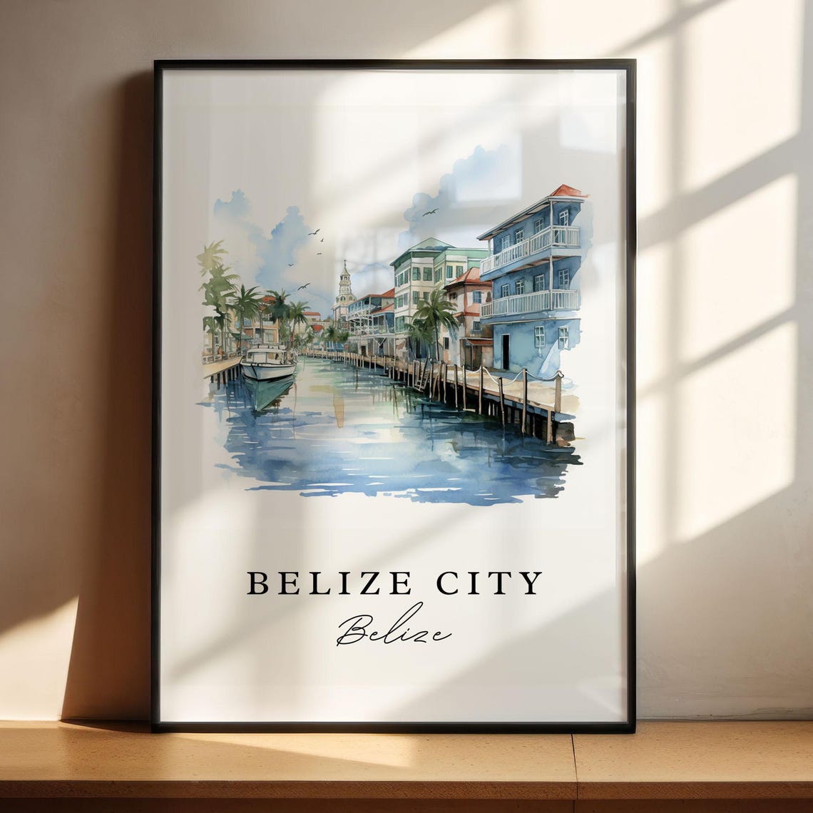 Belize City Wall Art Poster Island Wedding Gift Birthday Present Custom Text Personalized - Image 5