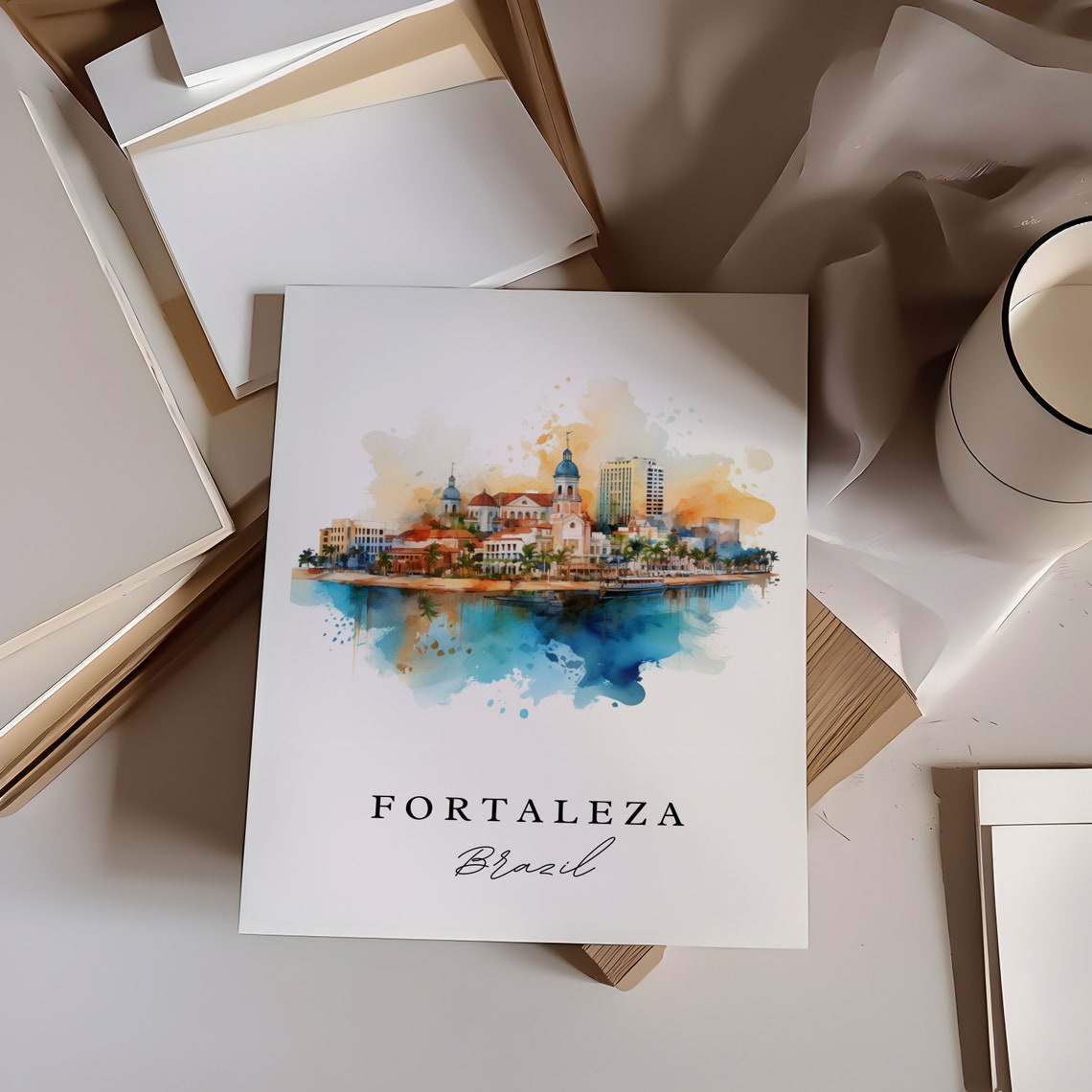 Fortaleza Brazil Travel Poster, Custom Text Art - Image 6